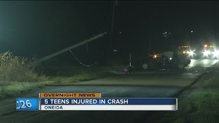 Five teens sent to hospital in Oneida crash