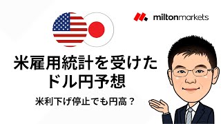 米雇用統計を受けたドル円予想｜米利下げ停止でも円高？