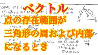 点pの存在範囲が三角形の周および内部