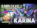 24 Kill Under 9 Minutes! eunwo.o_c Global No. 1 of Karina - Mobile Legends: Bang Bang