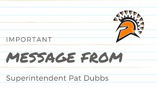 Superintendent's Message 1 8 2021