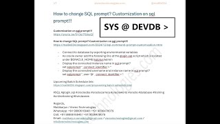 SQL command prompt customization!!!