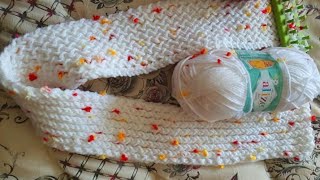 كوفية رائعة بإستخدام النول المستطيل، يجب عليك إتباع الخطوات| Wonderful keffiyeh using a knitting