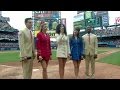 CWS@NYM: USO Show Troupe sings God Bless America