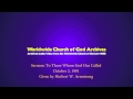 Sermon: To Those Whom God Has Called given by Herbert W Armstrong(1981)