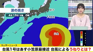 台風1号はあす小笠原最接近 台風によるうねりとは？