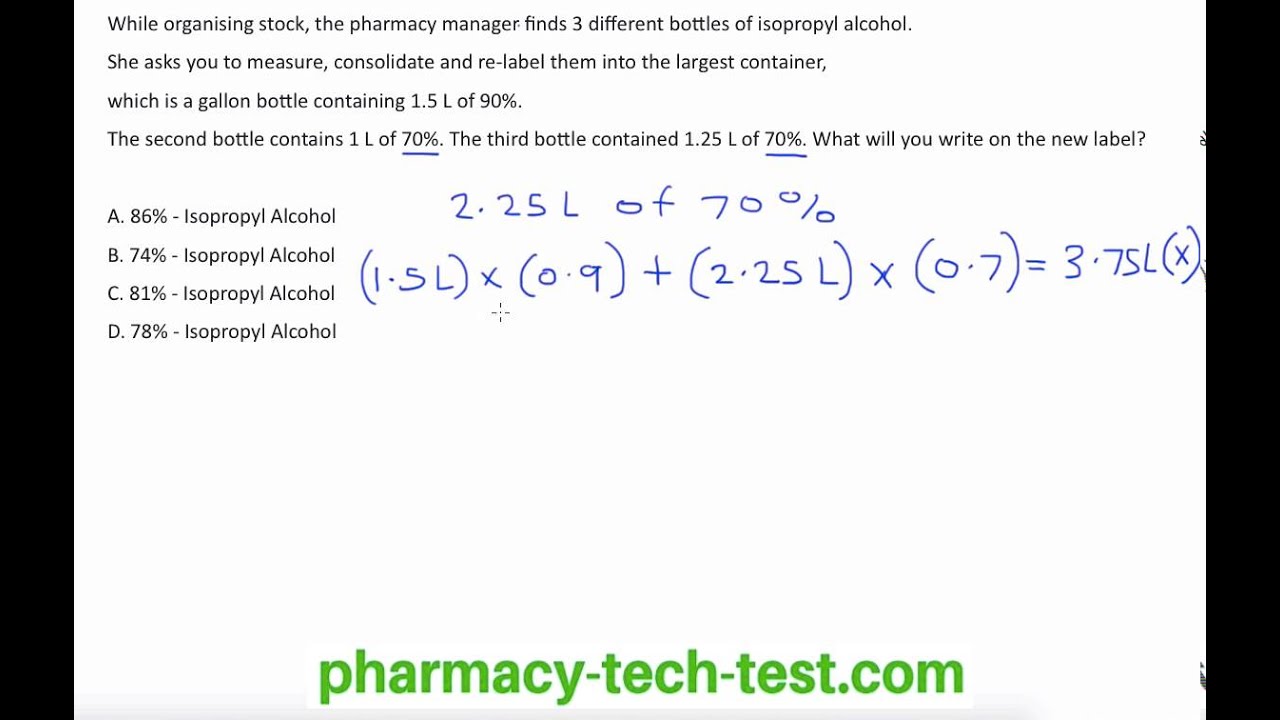 Free Pharmacy Technician Math Worksheets