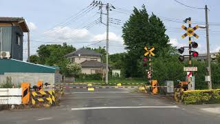 関東鉄道常総線の踏切（北水海道ー中妻）茨城県　北水海道駅の近く