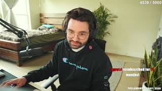 Cyr's epic reaction to being the 27th most watched stream in the world