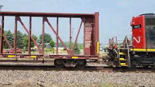 GTW 5933 grinds an Eastbound local freight train through Vicksburg, Michigan