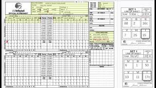 How to Set Up A USAV Scoresheet