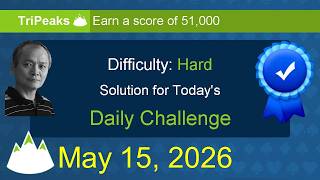 Microsoft Solitaire Collection: TriPeaks - Hard - May 15, 2026