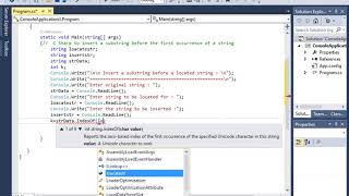 C sharp Insert a substring before a located string