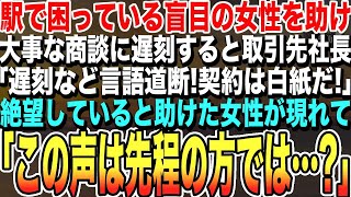 【感動する話★総集編】駅で困っている盲目の女性を助けたら、大事な商談に遅刻した俺→取引先社長「遅刻は言語道断！契約は白紙だ！」絶望していると助けた女性が現れて…「この声は先程の方では…？」【朗読】