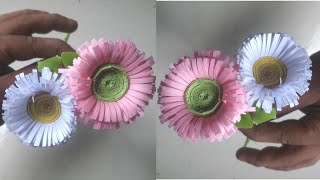 how to make a did stick paper flower making | how to make a beautiful paper flower making