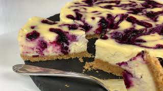 Blueberry swirl lemon cheesecake with mascarpone