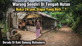 NEKAD BANGET❗BUKA 24 JAM WARUNG SENDIRIAN DI TENGAH HUTAN DI KAKI GUNUNG MAHAMERU.SIAPA YANG BELI..?