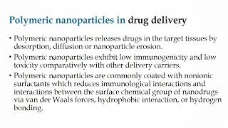 Polymeric Nanoparticles and Nanocomposites in Drug Delivery