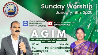 AGIM Zoom Sunday Worship | Jan 19th | Pastor. Swamydas