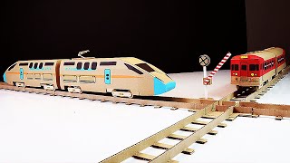 High-Speed Train vs Ordinary Train | Crossing of Rails tracks | Fastes Trains Model