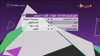 مساء ONTime - تعرف على نتائج مباريات الجولة رقم 31 من الدوري المصري - الثلاثاء 17 أغسطس