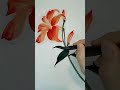 lily flower color ink painting