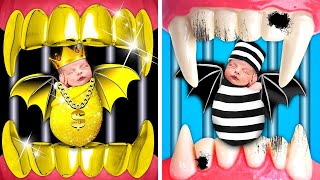 Rich Vampire Mom VS Poor Vampire Mom! Funny Parenting Hacks and Gadgets in Jail by Gotcha! Viral