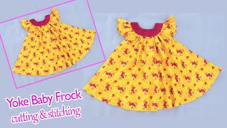 very easy yoke baby frock Cutting And stitching/১-২ বছর বাচ্চাদের ম্যাক্সি জামা তৈরি/DIY MaxiDress