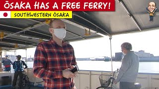 Biking around Osaka, I ran into a free river ferry (!)