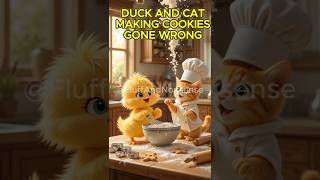 DUCK \u0026 KITTEN MAKING COOKIE GONE WRONG 🍪😺🦆 #duck #cat #cute