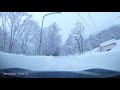 20211231大晦日の檜枝岐村。雪道、国道352号、国道401号交差点から檜枝岐村七入オートキャンプ場（冬季通行止め）まで