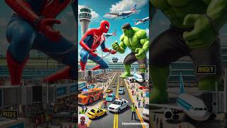 ❤️ Spiderman vs Hulk 😱 Big Airport Battle 💥 Marvel vs DC #shorts #marvel #spiderman