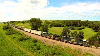 CSX 8666 East - an EMD SD50 with Quadcopter Views on 8-4-2015