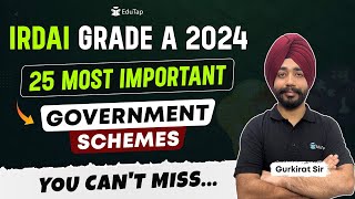 IRDAI Grade A 2024 Important Government Schemes|IRDAI Exam Preparation |Government Schemes for IRDAI