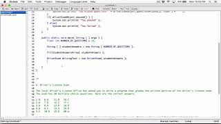 7.6. (Part 3) Driver's License Exam - Java