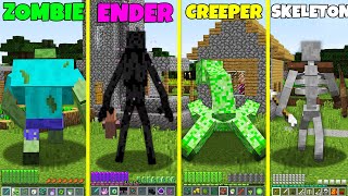 ENDERMAN ZOMBIE CREEPER SKELETON ATTACKED THE VILLAGE in Minecraft MONSTER SCHOOL master my craft