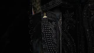 Elegant Black Sherwani for Muslim Grooms | Traditional Wedding Attire #blacksherwani #muslimgroom