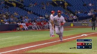 LAA@TB: Calhoun scores Pujols on a sacrifice fly