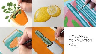 Painting Compilation | Gouache Art | Satisfying | Vol. 1