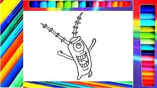 Como Dibujar y Colorear a Plankton Paso a Paso - Bob esponja | How to draw Plankton - Sponge bob