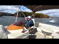 test driving a triple pontoon with an inboard outboard engine