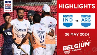 FIH Hockey Pro League 2023/24 Highlights | India vs Argentina (M) | Match 2