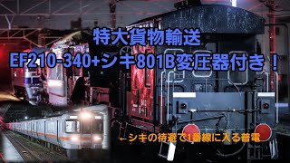 特大貨物！EF210-340+シキ801B(積車)+ヨ8402  9397レ