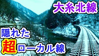 無人地帯を行く大糸北線 姫川の渓谷美を眺める