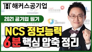 NCS 정보능력 💻 최신 경향 반영 주요 개념 6분 핵심 압축 정리!｜해커스공기업 김태형｜NCS 직업기초능력, NCS 공부법, NCS 기출, NCS 문제