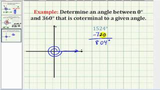 Example:  Determine a Coterminal Angle Between 0 and 360 Degrees