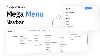 Mega Menu Navbar Design | HTML, CSS, Javascript