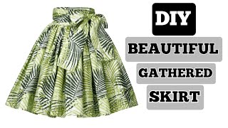 How to make a Summer Gathered skirt // fully lined // DIY // gathered skirt with bow band