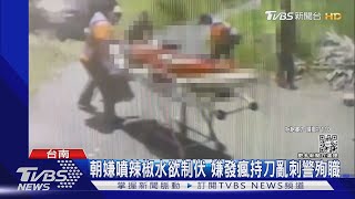 嫌犯行兇僅花9秒! 支援警力路邊跪地救同事｜TVBS新聞