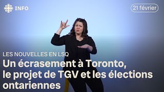 Un écrasement à Toronto, le projet de TGV et les élections ontariennes